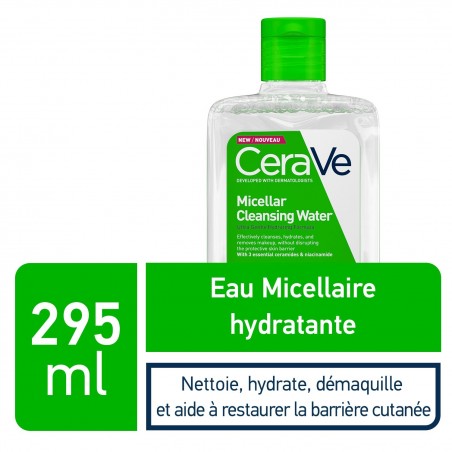 CeraVe Eau Micellaire Démaquillante Hydratante Peau Normale à Sèche | 295ml