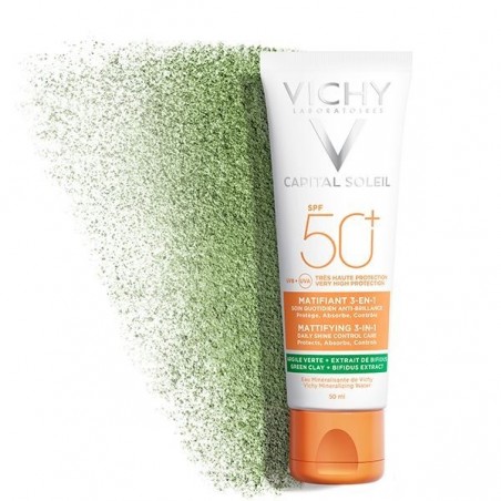 Vichy Capital Soleil Crème Solaire Matifiante 3en1 SPF50+ Peau Mixte Acnéique | 50ml