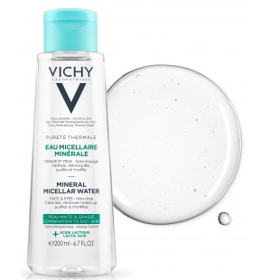 Vichy Pureté Thermale Eau Micellaire Minérale Peau Mixte à Grasse | 200ml