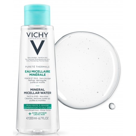 Vichy Pureté Thermale Eau Micellaire Minérale Peau Mixte à Grasse | 200ml