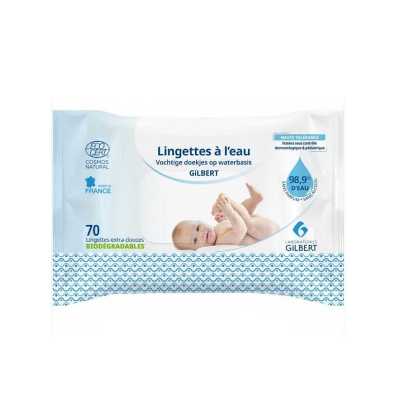 GILBERT lingettes à l'eau biodégradables | 70 u GILBERT lingettes à l'eau biodégradables | 70 u