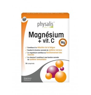 Physalis Magnésium + Vit C boite 30 comprimés