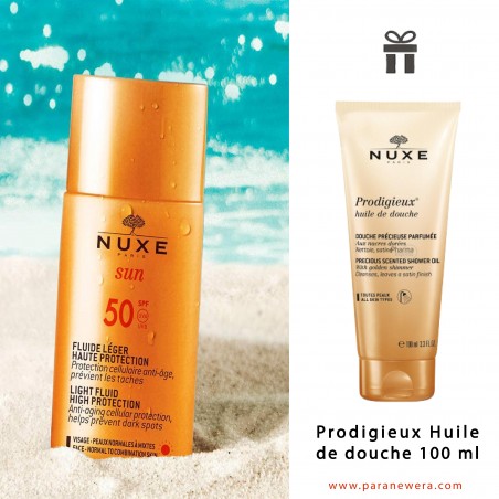 NUXE SUN Offre fluide légère haute protection SPF 50 + Prodigieux Huile  de douche 100 ml