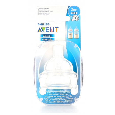 Avent Philips Tétine Classic+3 mois B2 débit moyen