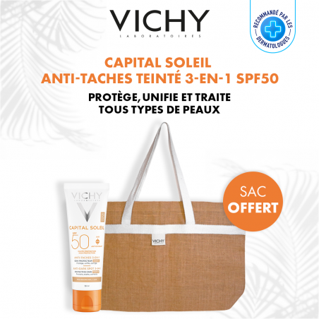 Vichy Capital Soleil Soin Anti-Taches Teinté 3en1 SPF50+ Tous Types de Peaux | 50ml