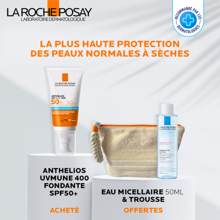 La Roche-Posay Anthelios UVMune 400 Crème Solaire Invisible | Peaux Sensibles Normales À Sèches | 50ml