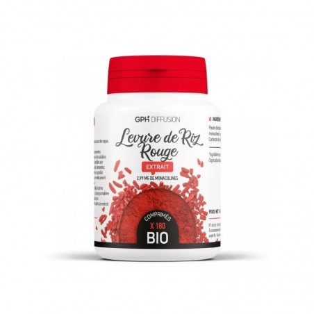 GPH DIFFUSION Extrait Levure de riz rouge 2.99mg de monacolines| 180 comprime