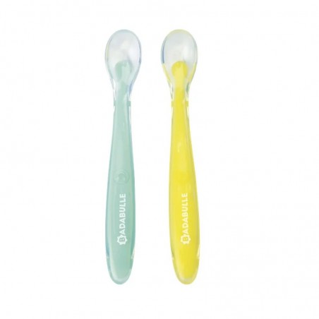 BADABULLE Cuillères pour bébé en silicone x2