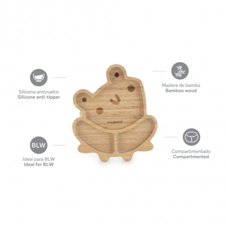 MINILAND assiette en bois grenouille +6mois