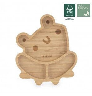 MINILAND assiette en bois grenouille +6mois