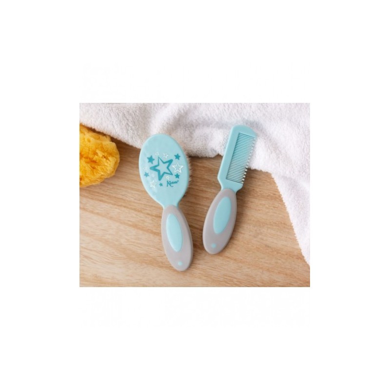 KIOKIDS Peigne et Brosse Bleu