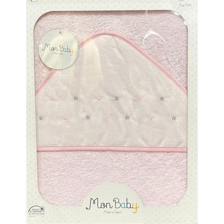 MON BABY Cap De Bain100 X 100cm Stars b/rose