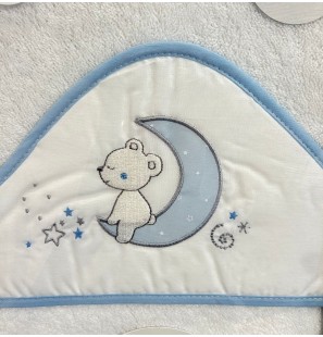 MON BABY Cap de bain 100 X 100 cm somnis b/bleu