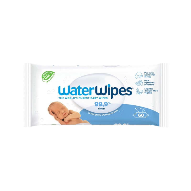 WATERWIPES Lingettes Biodégradables Bébé | 60 u