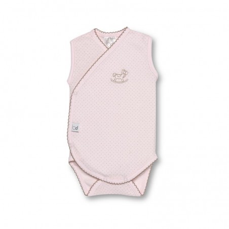 BIMBIDREAMS Body sans manches 6 mois dots rose