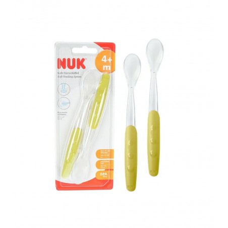 NUK lot de 2 Cuillères Douces 4M+ - Jaune