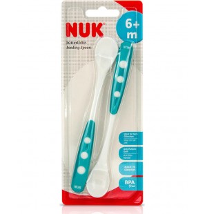 NUK lot de 2 Cuillères blister 6M+ - Bleu