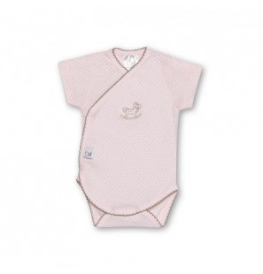 BIMBIPIRULOS  Body manches courtes taille 1 mois dots rose