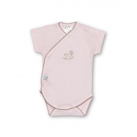 BIMBIPIRULOS  Body manches courtes taille 3 mois dots rose