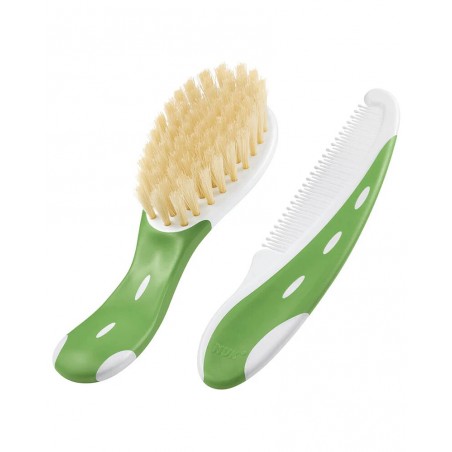 NUK Brosse à cheveux bébé avec peigne - vert