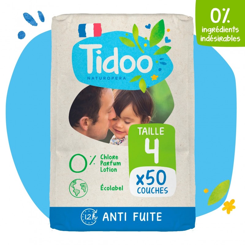 TIDOO Taille 4 (7-18kg) couches | 50 u