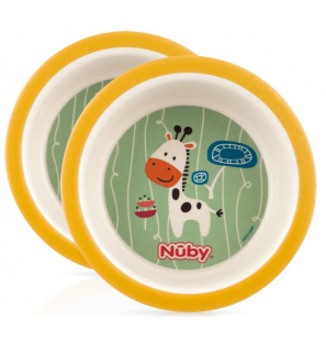 NUBY 2 assiettes creuses bambo imprimée