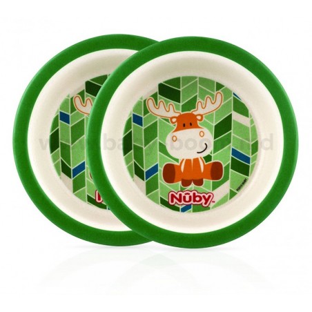 NUBY 2 assiettes creuses bambo imprimée