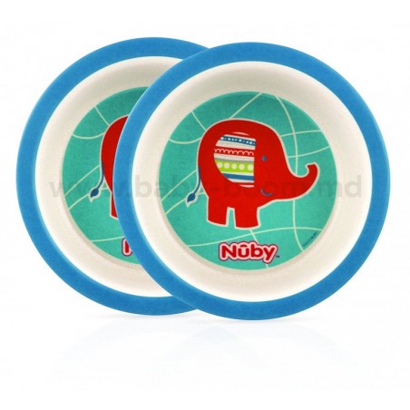 NUBY 2 assiettes creuses bambo imprimée