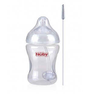 NUBY biberon anti-reflux et anti-collique avec paille 240 ml + 0 mois