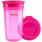 NUBY Gobelet 360 anti-déversement transparent avec couvercle rose 300 ml