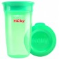 NUBY Gobelet 360 anti-déversement transparent avec couvercle vert 300 ml