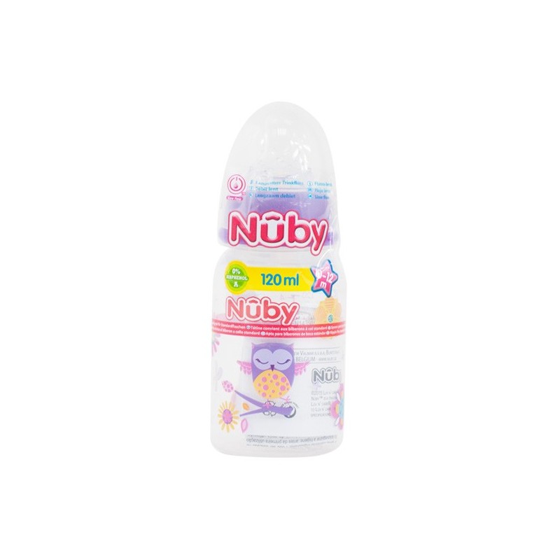 NUBY Biberon Classique Polycarbonate imprimé 120ml +0 mois