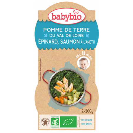 BABYBIO Epinards Saumon 2x 200G