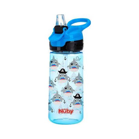 NUBY GOBELET PAILLE SOUPLE ET BOUTON PUSH EN TRITAN 540ML +4ANS