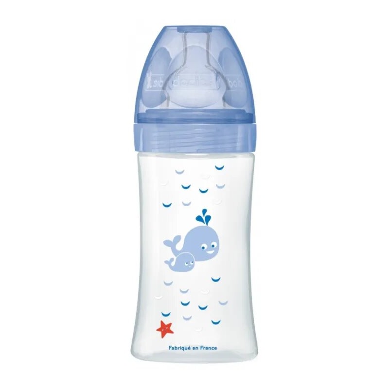 DODIE Sensation+ Biberons 0-6 mois baleine débit 2 - 270ml