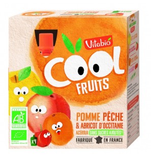 VITABIO COOL FRUITS POMME PECHE ABRICOT 4*90G