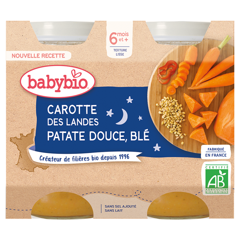 BABYBIO CAROTTE DES LANDES PATATE DOUCE BLE 200G