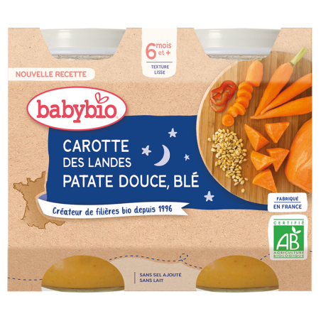 BABYBIO CAROTTE DES LANDES PATATE DOUCE BLE 200G