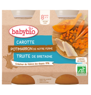 BABYBIO CAROTTE POTIMARRON ET TRUITE 2*200G