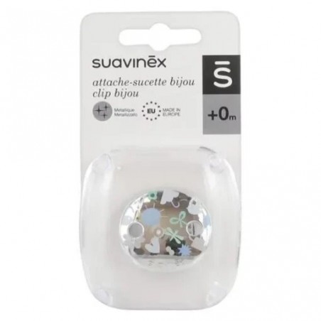 SUAVINEX Attache Sucette Bijou +0 Memories bleu