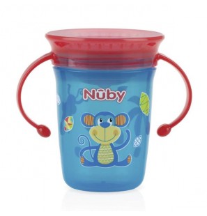 NUBY GOBELET ANTI GOUTTE MAGIC 360° AVEC ANSES +6MOIS 240ML