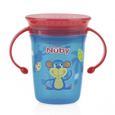 NUBY GOBELET ANTI GOUTTE MAGIC 360° AVEC ANSES +6MOIS 240ML