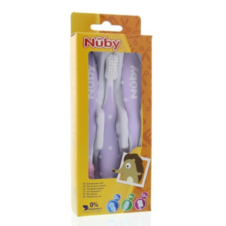 NUBY SET BROSSE A DENTS -3MOIS +6MOIS +9MOIS