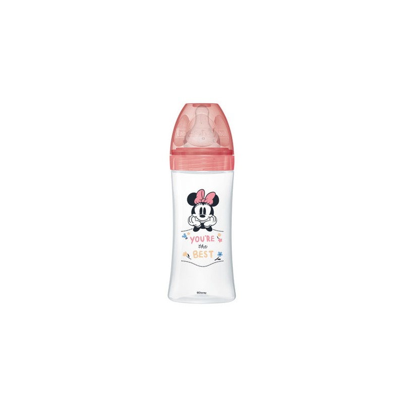 DODIE BIBERON INITIATION+ MINNIE ROSE +6MOIS TETINE RONDE 3 VITESSE D3 330ML