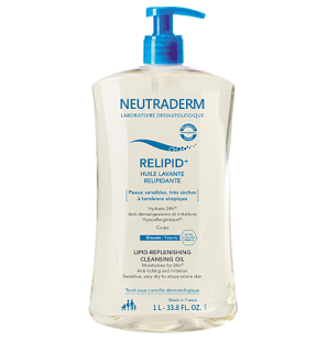 NEUTRADERM RELIPID+ HUILE LAVANTE RELIPIDANTE PEAUX SENSIBLES TRES SECHES A TENDANCE ATOPIQUE 1L