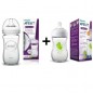 AVENT PACK BIBERON NATURAL EN VERRE 1MOIS 240ML + AVENT BIBERON DECORE 1MOIS 260ML