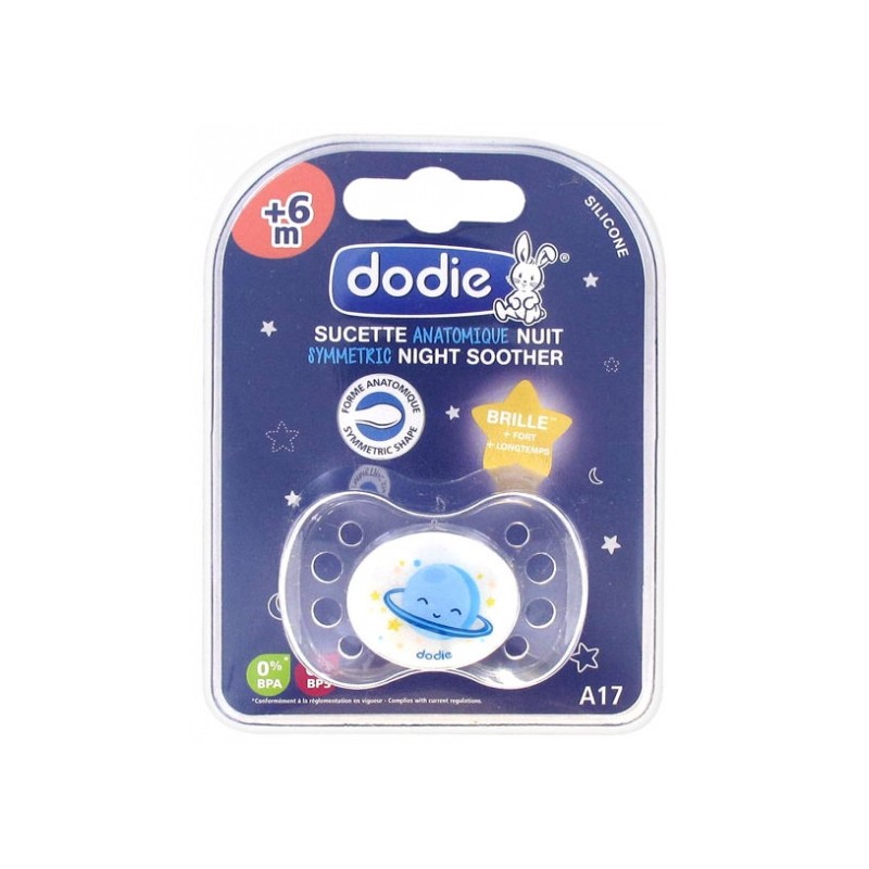 DODIE SUCETTE ANATOMIQUE NUIT COEUR POISSON +6MOIS