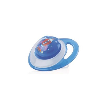 NUBY SUCETTE EN SILICONE LUMIERE ORTHODONTIQUE AVEC COUVERCLE DE PROTECTION 0-6MOIS