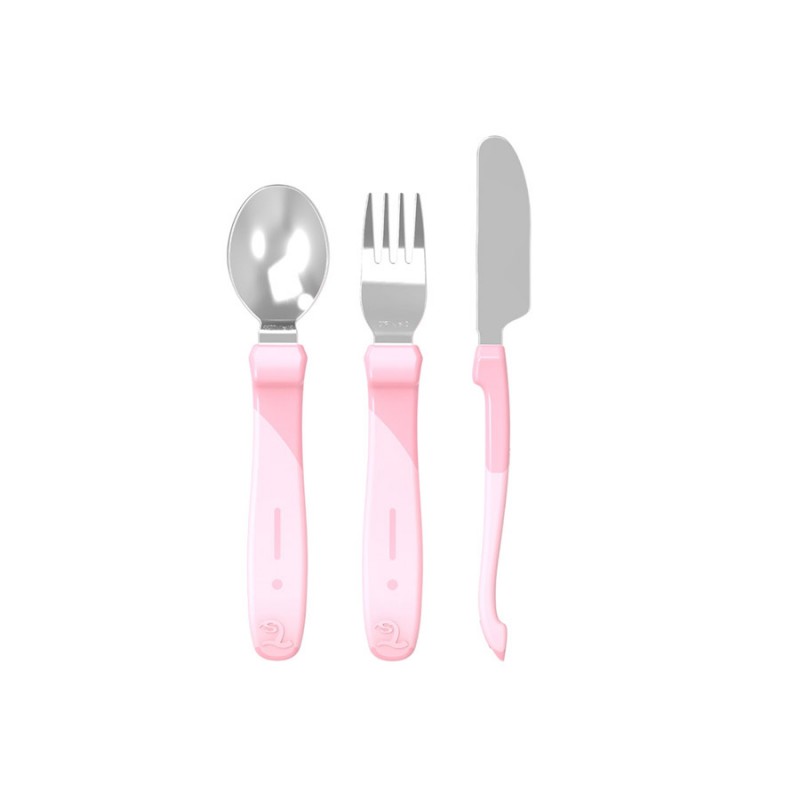 TWISTSHAKE Couverts enfant inox rose 3 pièces