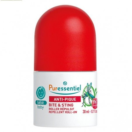 PURESSENTIEL ANTI-PIQUE ROLLER REPULSIF VISAGE ET CORPS BEBE 30ML